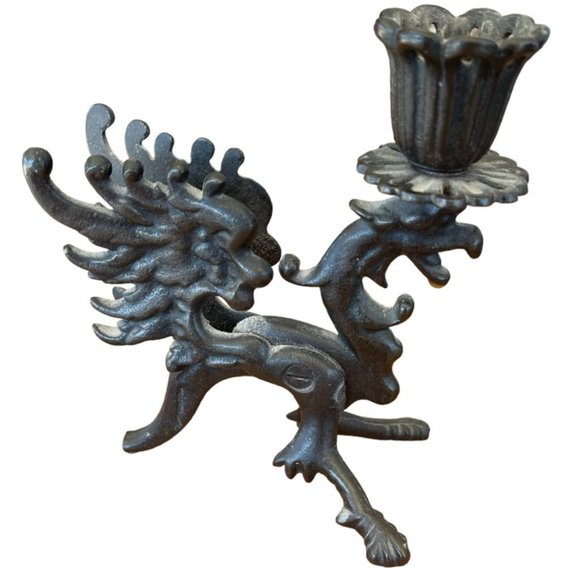 vintage dragon candle holder - Picture 1 of 4